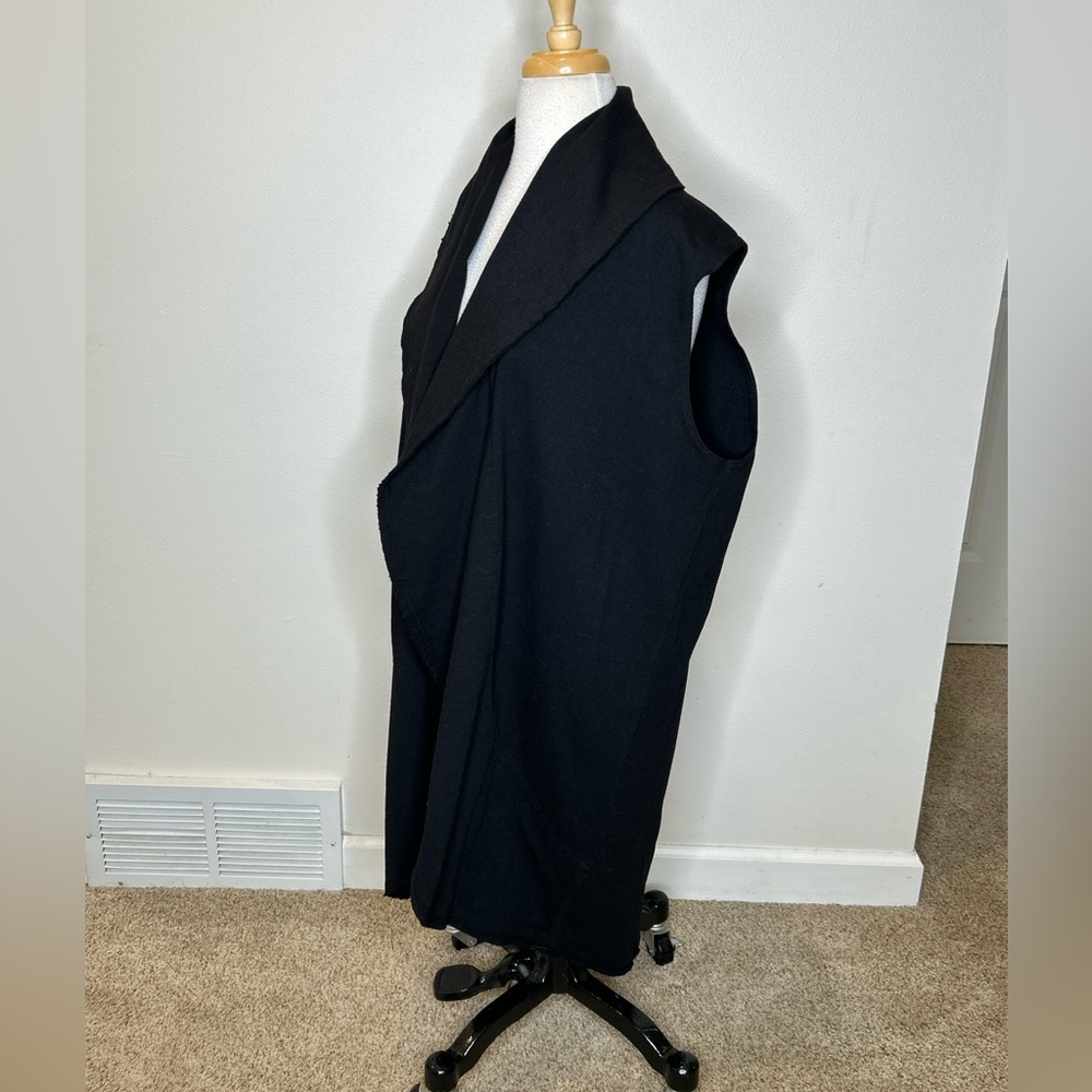 bryn Walker Cotton Open Black Cardigan Vest Size M - Picture 6 of 10